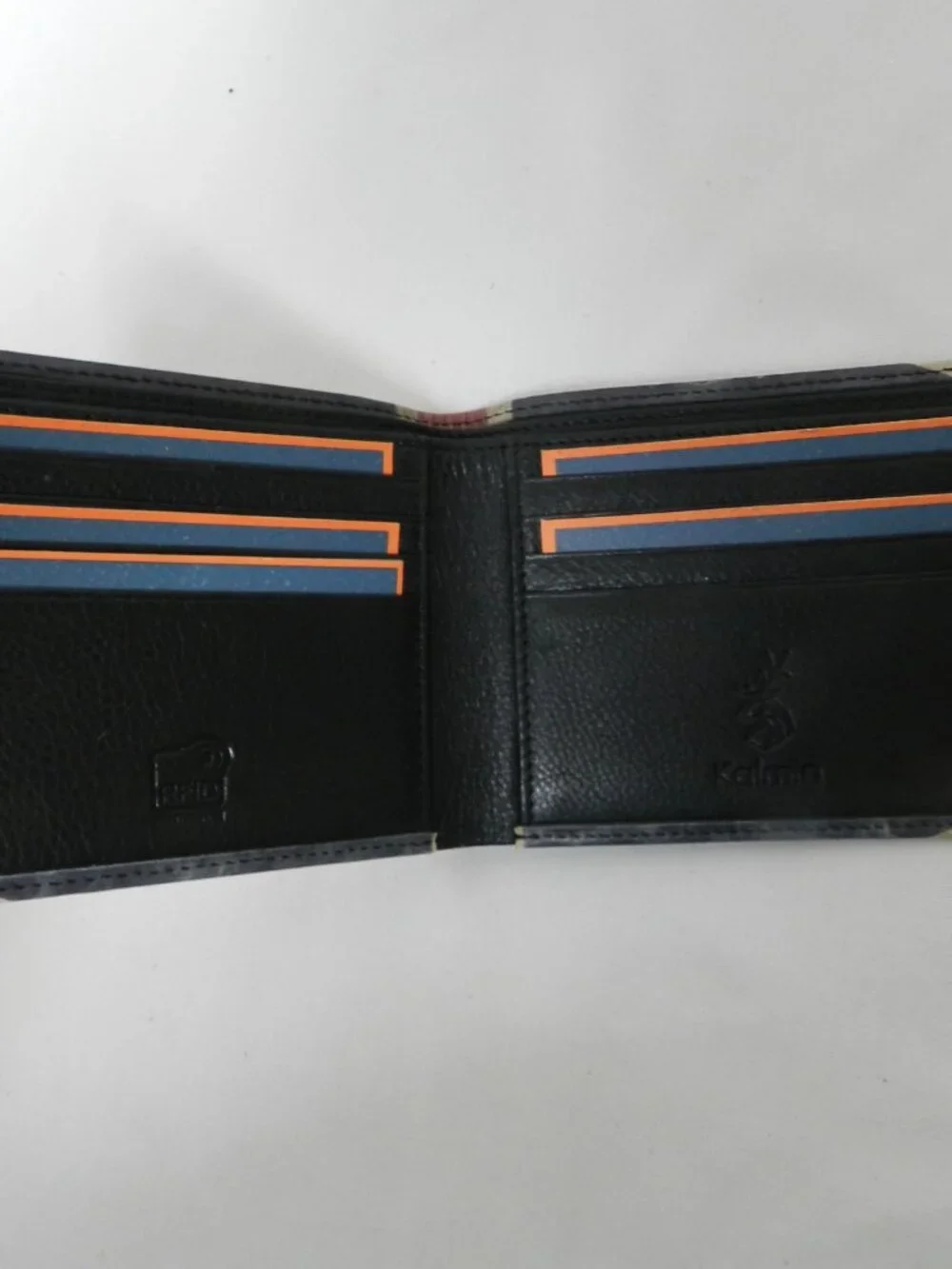 Mala Leather Slim Wallet Union Jack Kalmin Collection flag blue red Men RFID NEW